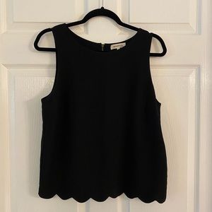Black scallop top